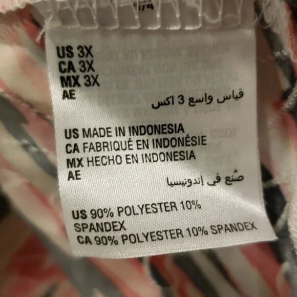 Bright Jacquard Blouse JM Collection Womens Plus Size 3X - Picture 6 of 11